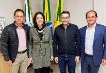 Jornalista Cristina Graeml reafirma pré-candidatura ao Senado em visita ao prefeito Júnior Garbim