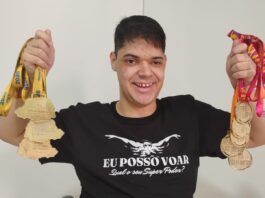 Paratleta beltrãoense conquista três medalhas de ouro na fase final dos Jogos Escolares do Paraná
