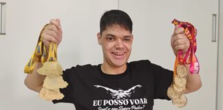 Paratleta beltrãoense conquista três medalhas de ouro na fase final dos Jogos Escolares do Paraná