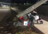 Motocicleta quebra poste em acidente e condutor fica ferido em Cianorte