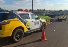 Motociclista fica ferido após pneu estourar na PR-317, em Floresta