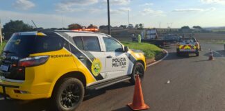 Motociclista fica ferido após pneu estourar na PR-317, em Floresta