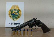 PM prende homem com revólver calibre 38 em Campo Mourão