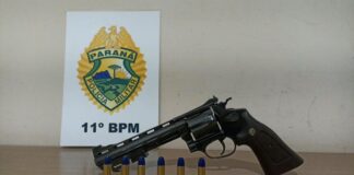 PM prende homem com revólver calibre 38 em Campo Mourão